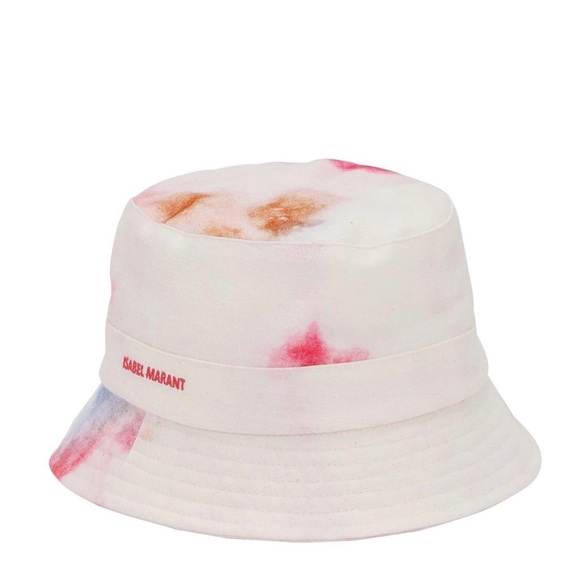 Isabel Marant Pink Haley Tie Dye Cotton Bucket Hat - Picture 1 of 8